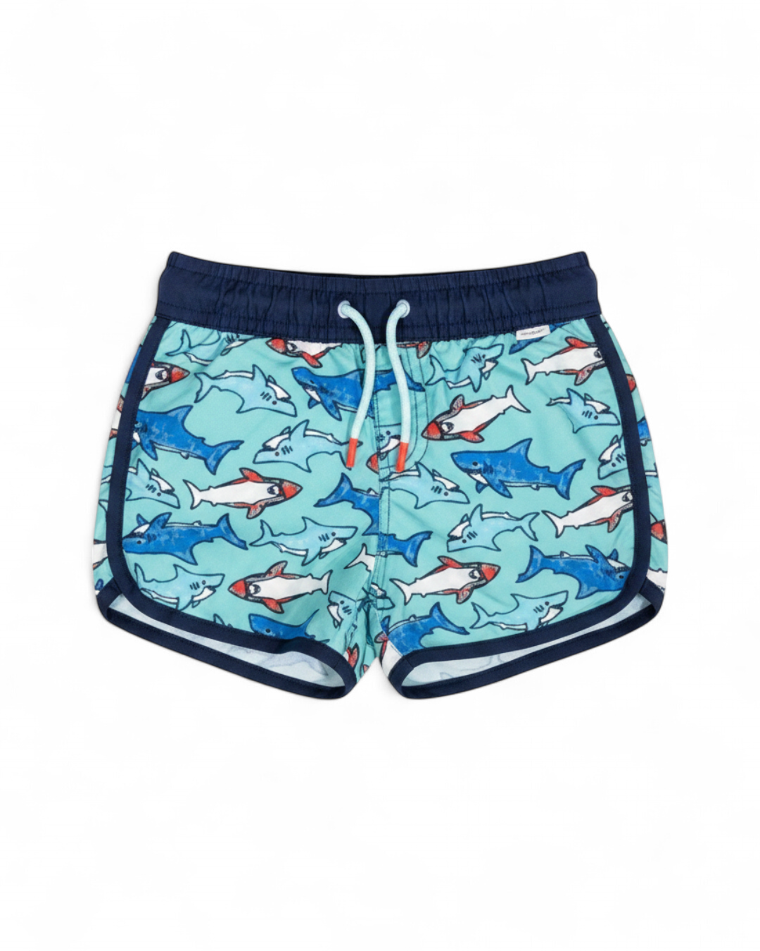Blue Shark Print Swim Trunks, Coral Pink Shark Swim Trunks & 3 more