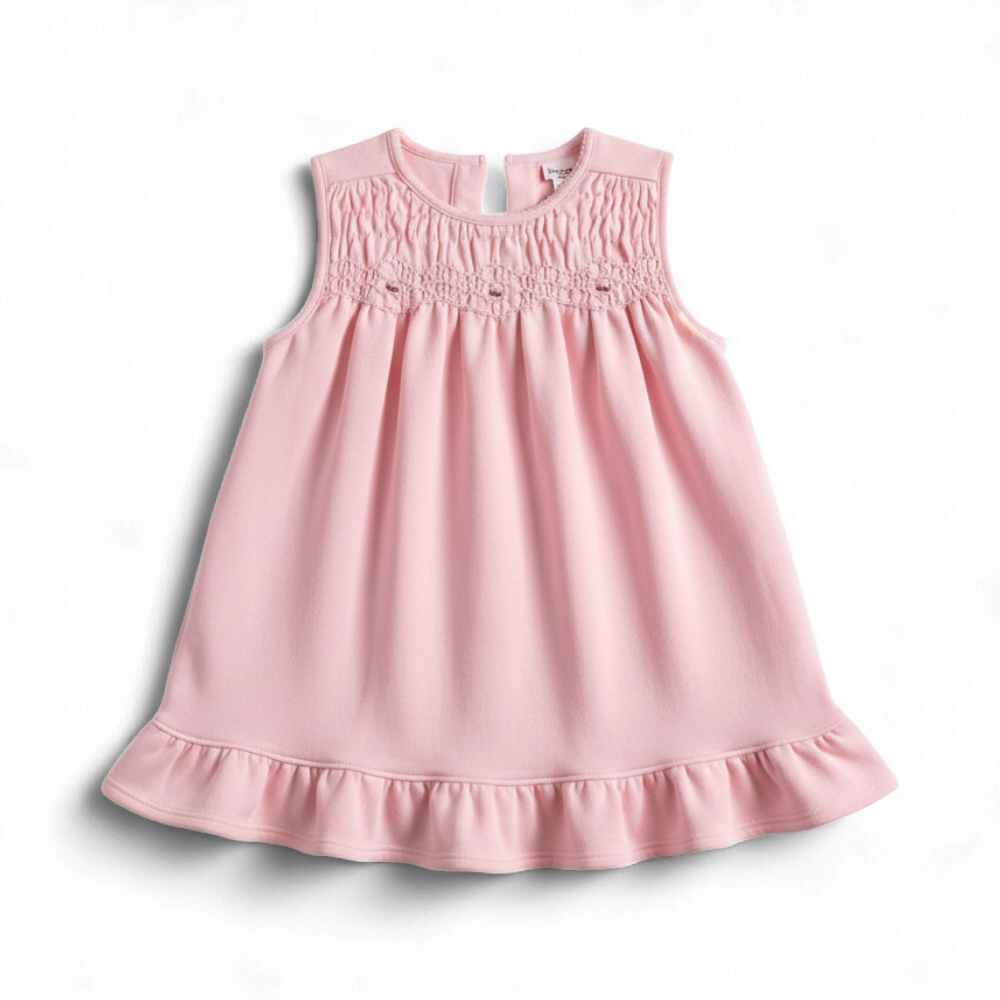 Pink Smocked Ruffle Dress