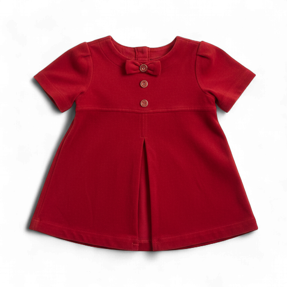 Red Velour Bow Dress