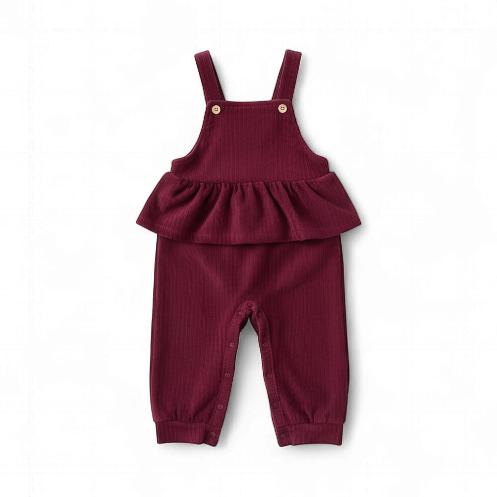 Laura Ashley Baby Red Corduroy Ruffle Jumpsuit