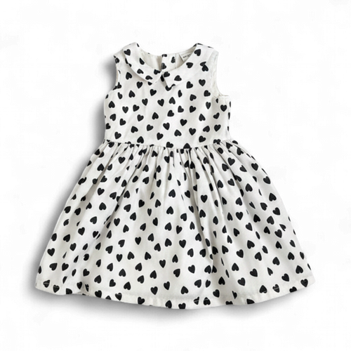 Carter's White and Black Heart Print Dress
