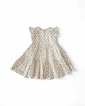 NWT Cream Strawberry Print Ruffle Dress with Lace Trim