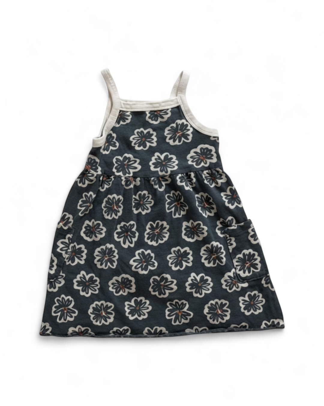 White and blue Butterfly Print Dress