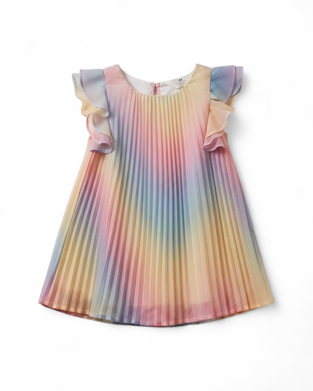 H&M Kids Pleated Rainbow Ombre Dress — 2T