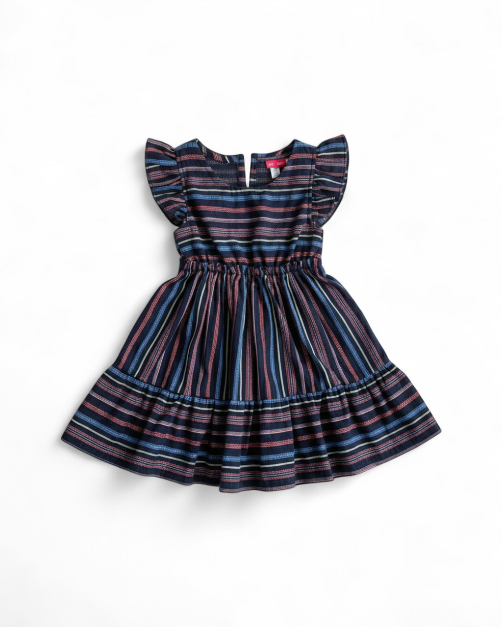 Multicolor Striped Tiered Dress