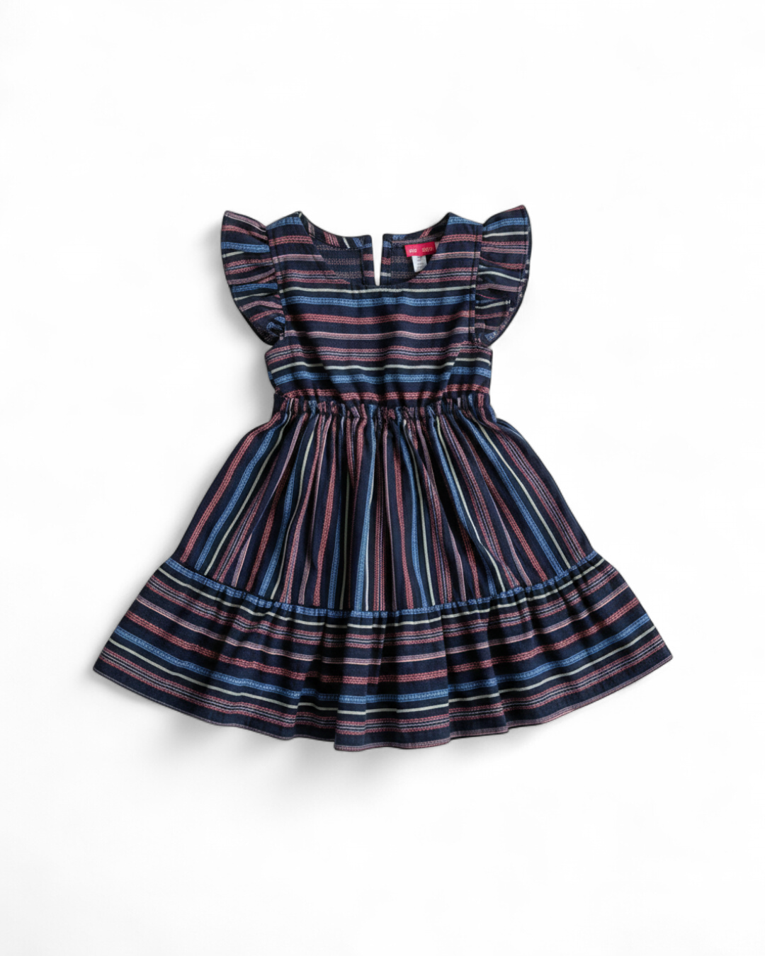 Multicolor Striped Tiered Dress
