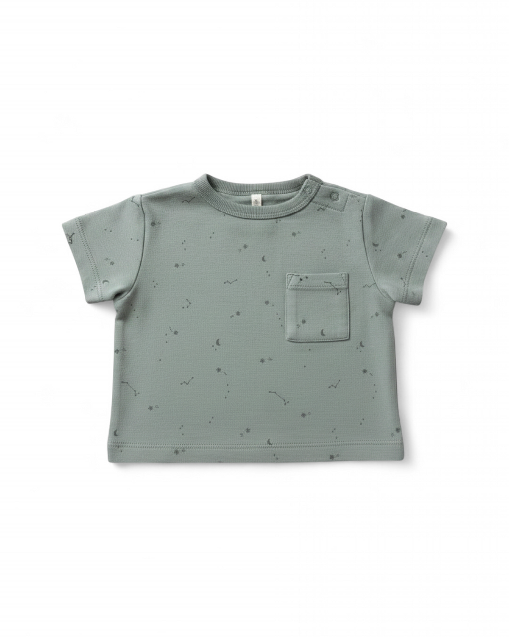 Quincy Mae Sage Constellation Pocket Tee — 3-6M
