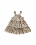 Rylee and Cru - Beige Floral Tiered Ruffle Dress