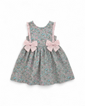 Pink Floral Ruffle Trim Dress with Side Bows