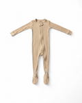 H&M Tan Ribbed Footed Sleeper — 6-9M