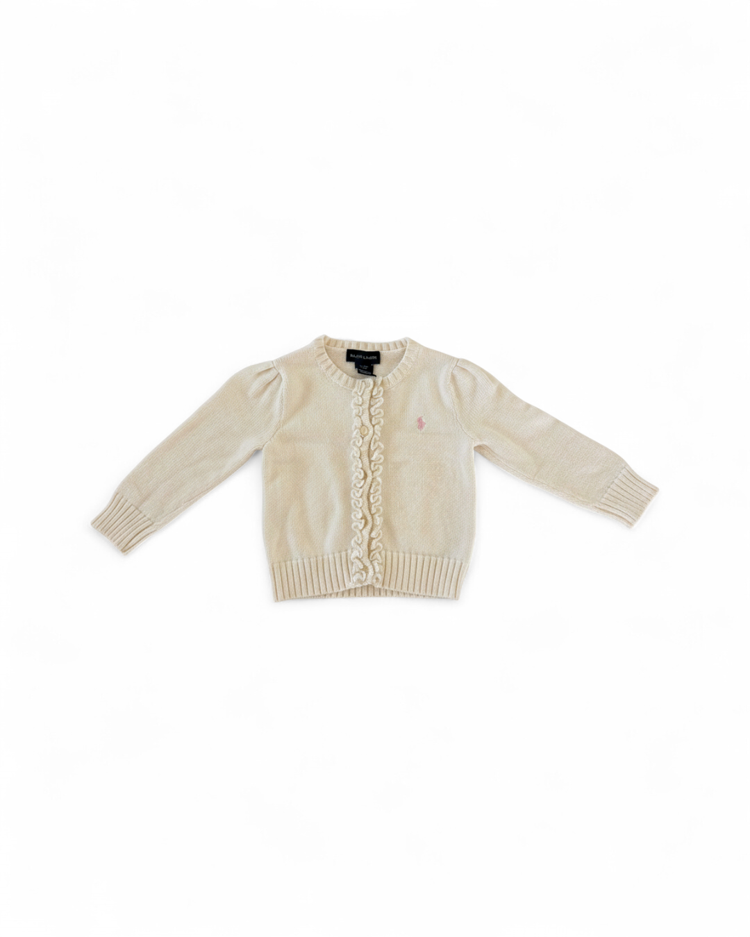 Cream Ruffle Trim Cardigan