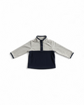 Gray and Navy Fleece Snap Pullover