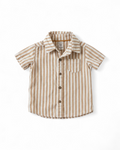 Tan and White Striped Button Down