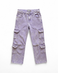 Purple Acid Wash Cargo Pants