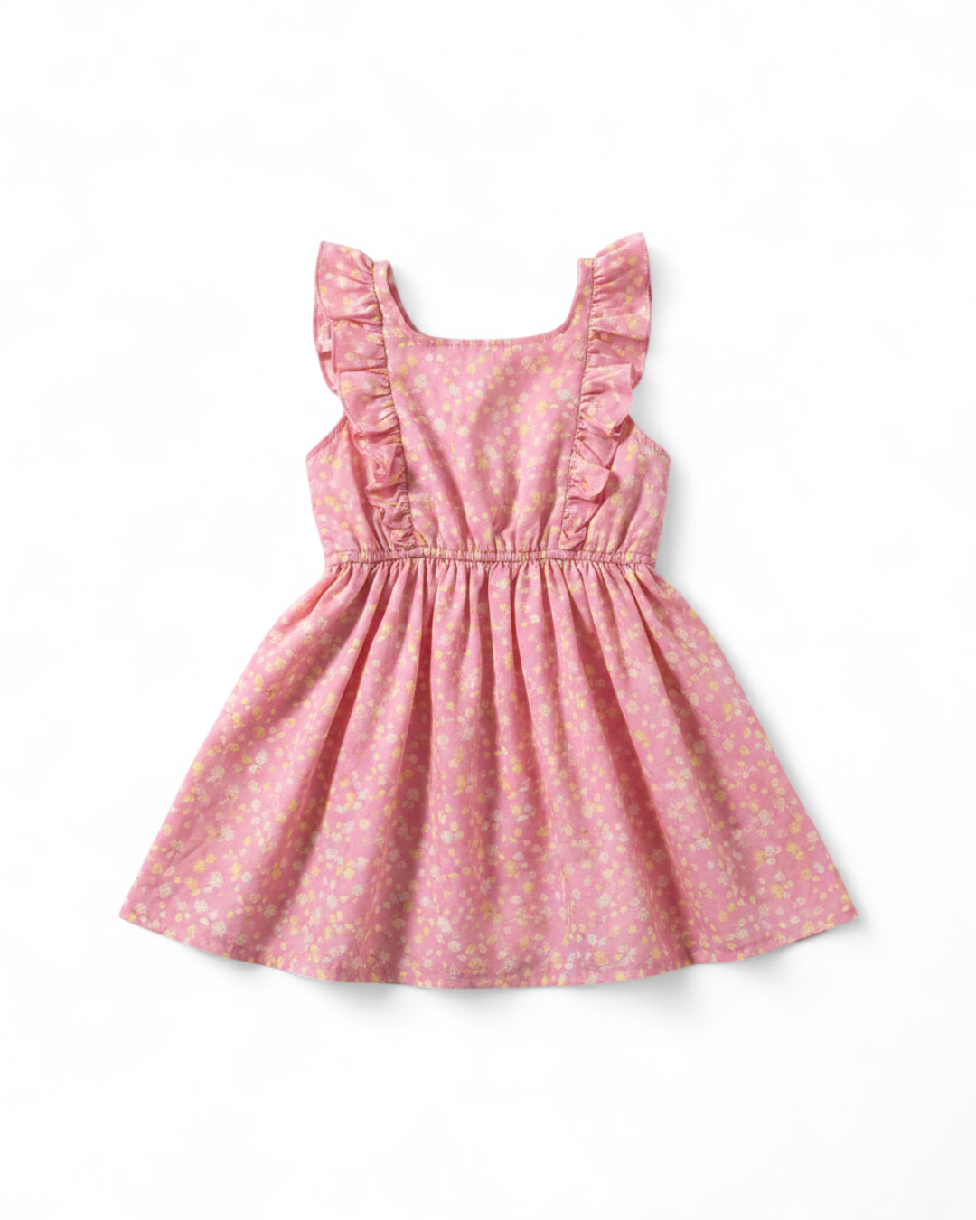 Pink Floral Ruffle Dress