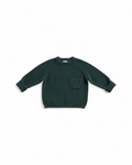 Dark Green Knit Sweater with Front Pocket