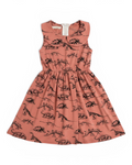 Pink Dinosaur Print Peter Pan Collar Dress
