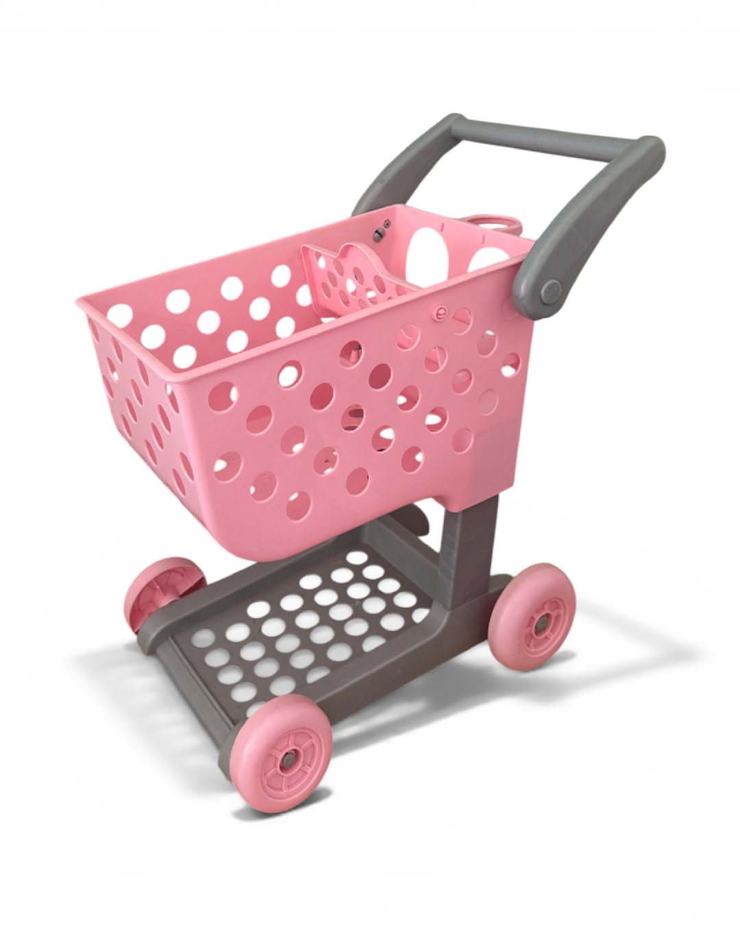 Pink and Grey Toy Shopping Cart